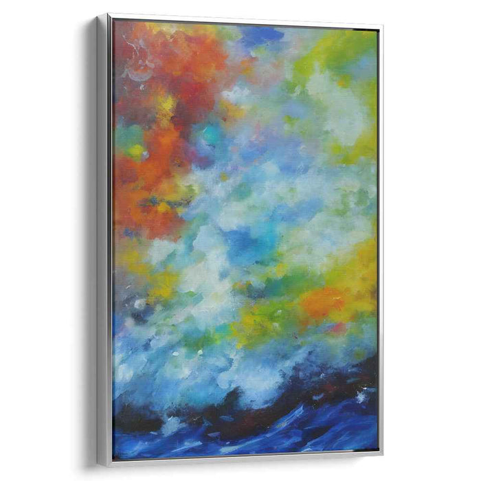 Color Symphony Dance of Abstractness: Abstract Symphony of Colors Canvas Art Print