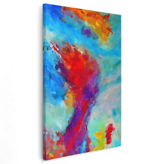 Chromatic Rupture Symphony: Abstract Expressionist Color Burst Canvas Art