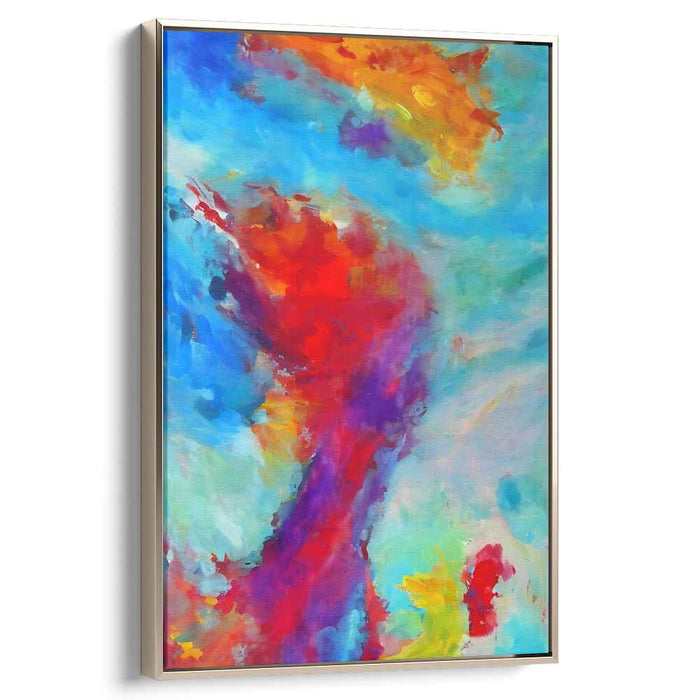 Chromatic Rupture Symphony: Abstract Expressionist Color Burst Canvas Art