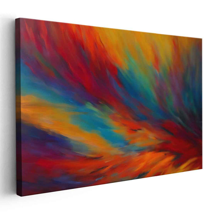 Energizing Whirl: Abstract Expressionist Color Explosion Canvas Art Print