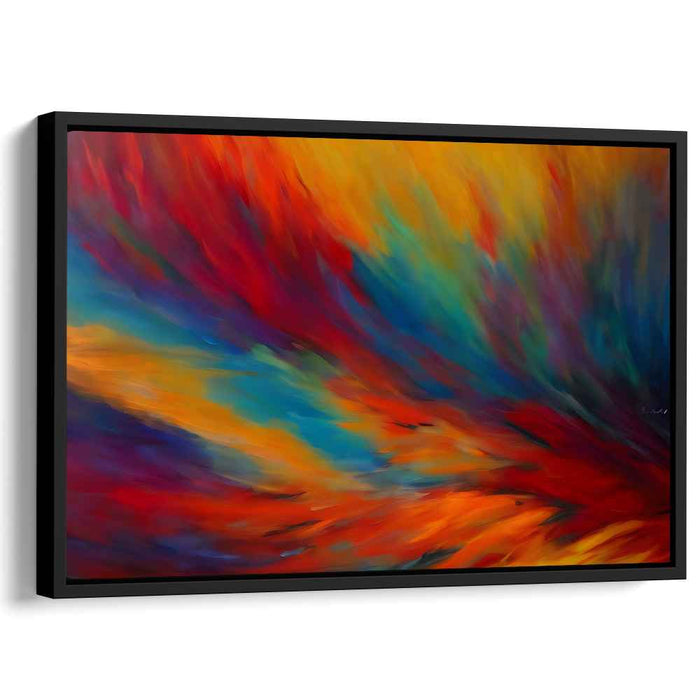 Energizing Whirl: Abstract Expressionist Color Explosion Canvas Art Print