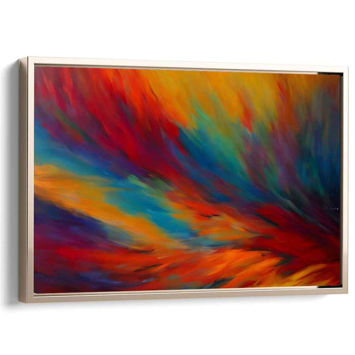 Energizing Whirl: Abstract Expressionist Color Explosion Canvas Art Print