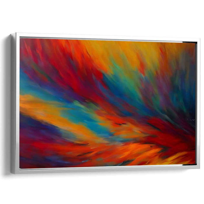 Energizing Whirl: Abstract Expressionist Color Explosion Canvas Art Print