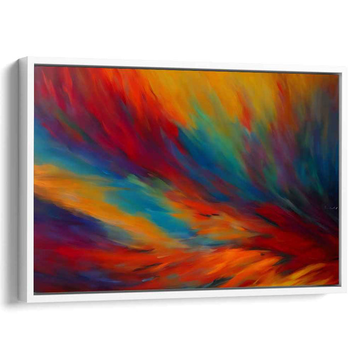 Energizing Whirl: Abstract Expressionist Color Explosion Canvas Art Print