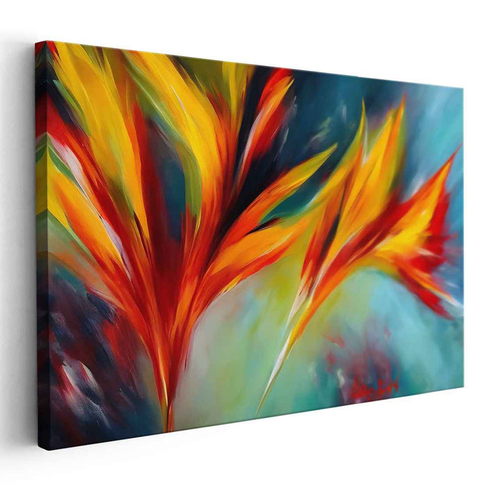 Flaming Foliage: A Vivid Dance of Colors Canvas Art