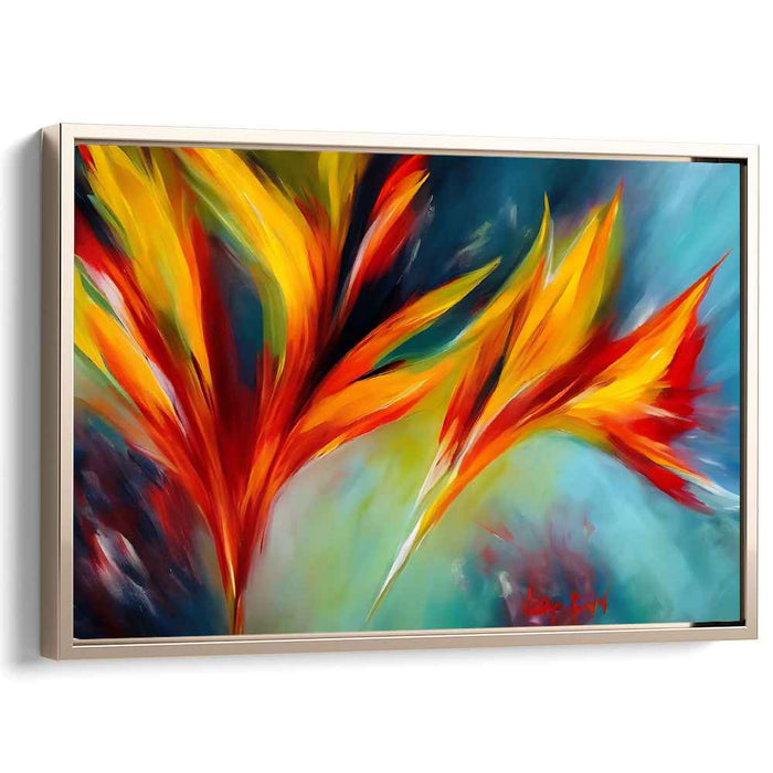 Flaming Foliage: A Vivid Dance of Colors Canvas Art