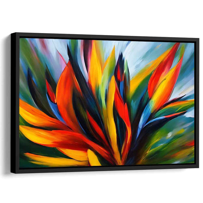 Chromatic Nature's Chaos Dance: Abstract Burst of Nature's Colors Canvas Art Print