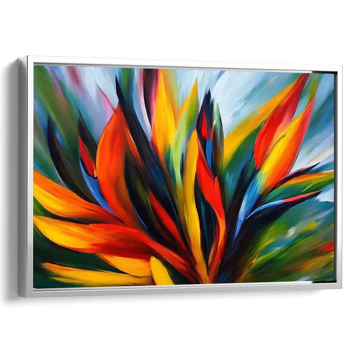 Chromatic Nature's Chaos Dance: Abstract Burst of Nature's Colors Canvas Art Print
