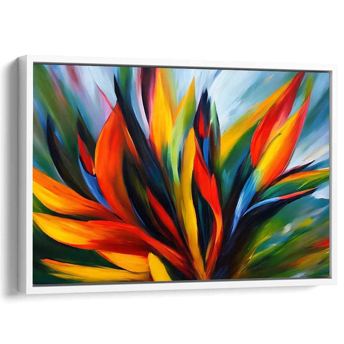 Chromatic Nature's Chaos Dance: Abstract Burst of Nature's Colors Canvas Art Print