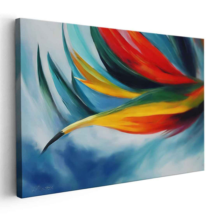 Paradise Unfolded: Abstract Bird of Paradise Flower Canvas Art Print