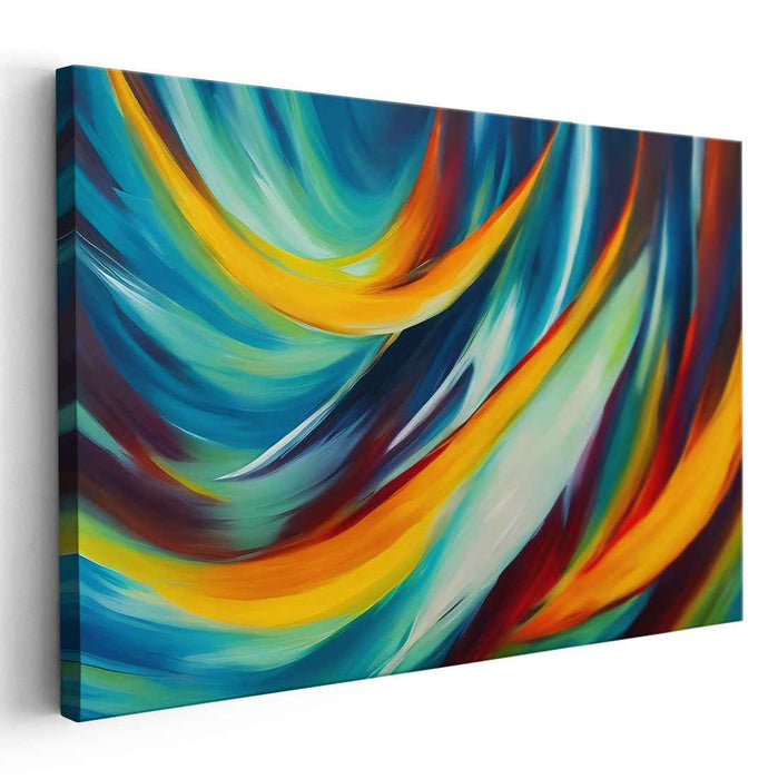 Electric Dreams on Canvas: Vibrant Abstract Expressionist Canvas Art Print