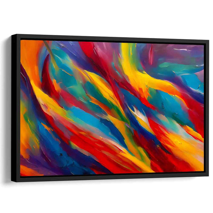 Jubilant Color Explosion: Vibrant Abstract Expressionist Canvas Art Print
