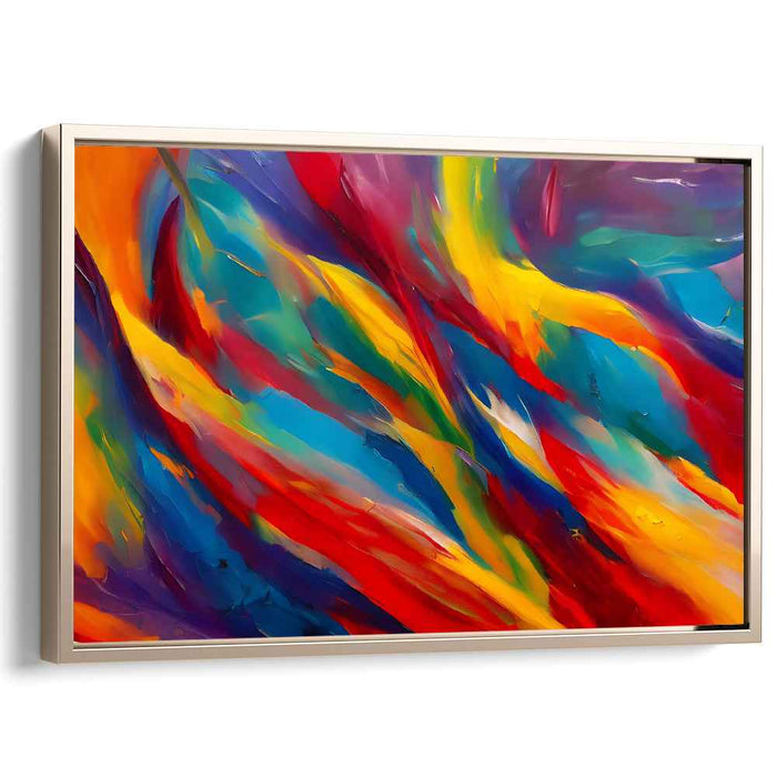 Jubilant Color Explosion: Vibrant Abstract Expressionist Canvas Art Print