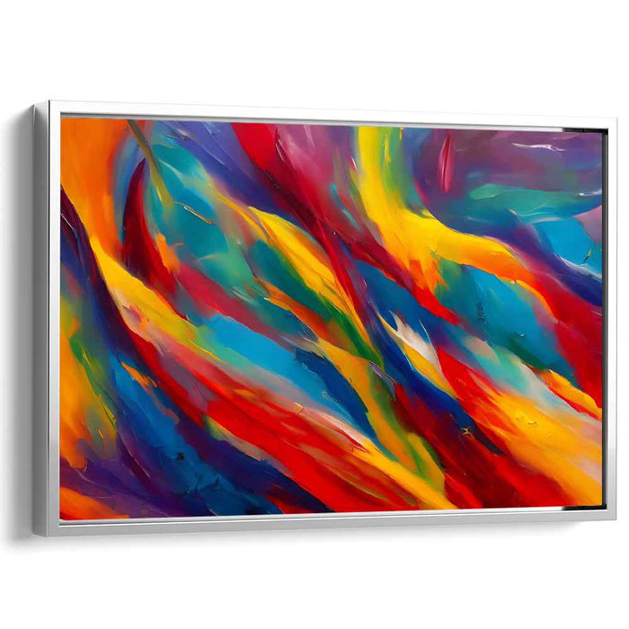 Jubilant Color Explosion: Vibrant Abstract Expressionist Canvas Art Print