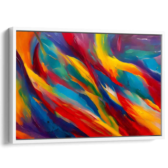 Jubilant Color Explosion: Vibrant Abstract Expressionist Canvas Art Print