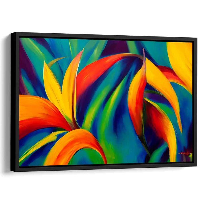 Tropicana Brilliance: Vivid Expressionist Tropical Flora Canvas Art