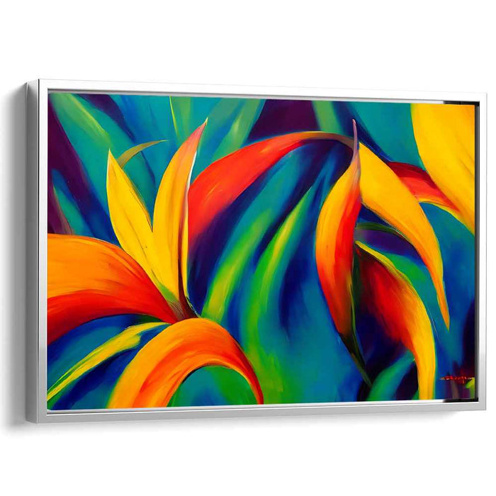 Tropicana Brilliance: Vivid Expressionist Tropical Flora Canvas Art