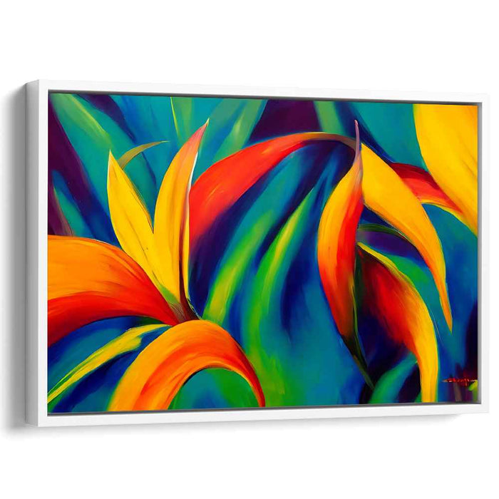 Tropicana Brilliance: Vivid Expressionist Tropical Flora Canvas Art