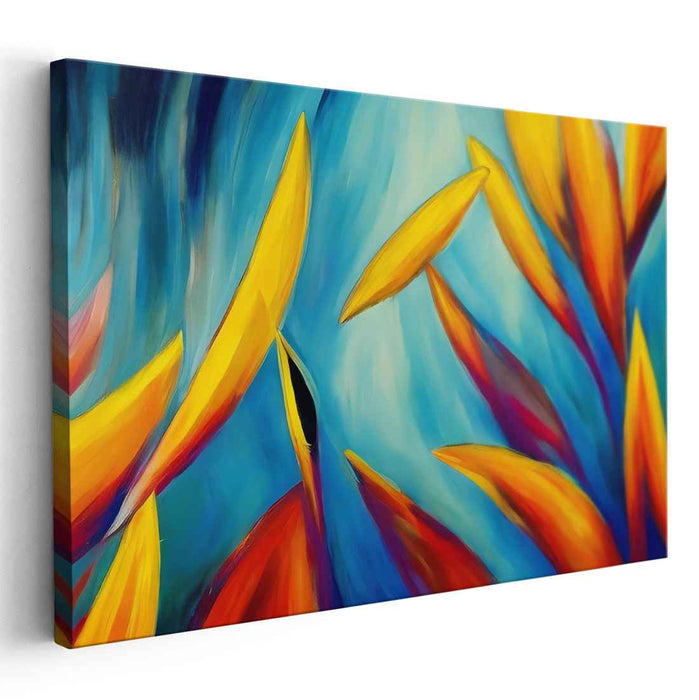 Vibrant Aquatic Dance: Abstract Expressionist Marine Life Canvas Art Print
