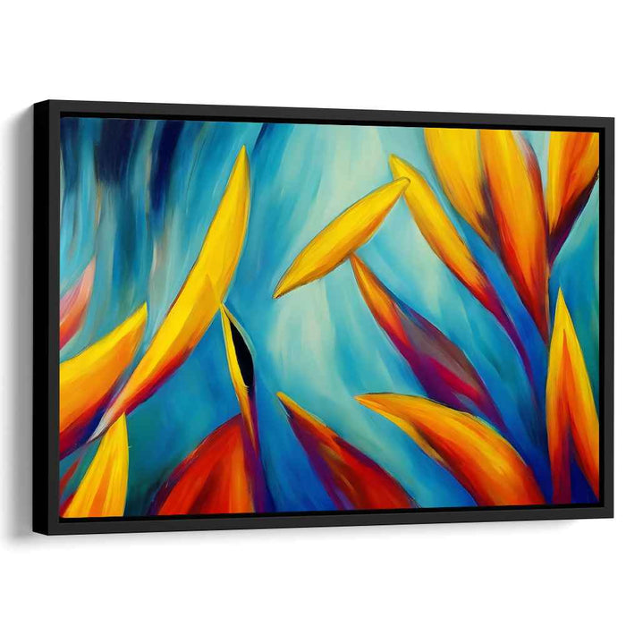 Vibrant Aquatic Dance: Abstract Expressionist Marine Life Canvas Art Print