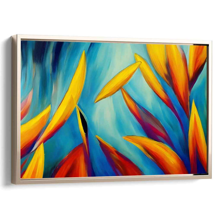 Vibrant Aquatic Dance: Abstract Expressionist Marine Life Canvas Art Print