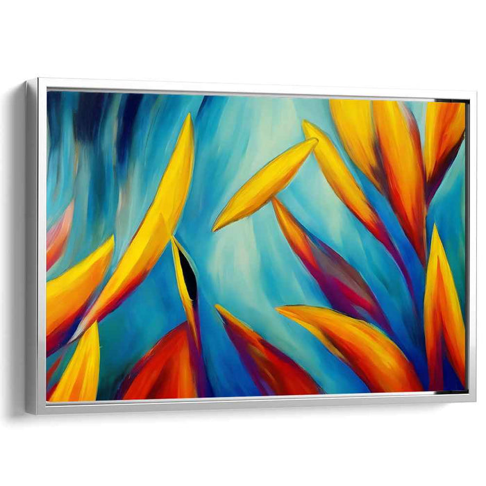 Vibrant Aquatic Dance: Abstract Expressionist Marine Life Canvas Art Print