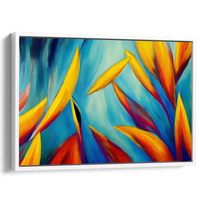 Vibrant Aquatic Dance: Abstract Expressionist Marine Life Canvas Art Print