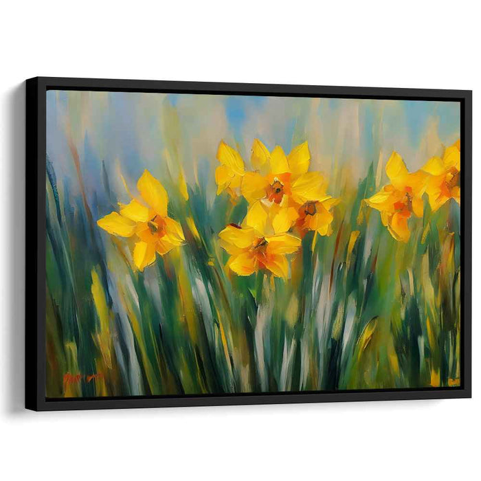 Yellow Petal Melody: A Springtime Symphony in Yellow Canvas Art Print