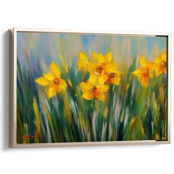 Yellow Petal Melody: A Springtime Symphony in Yellow Canvas Art Print