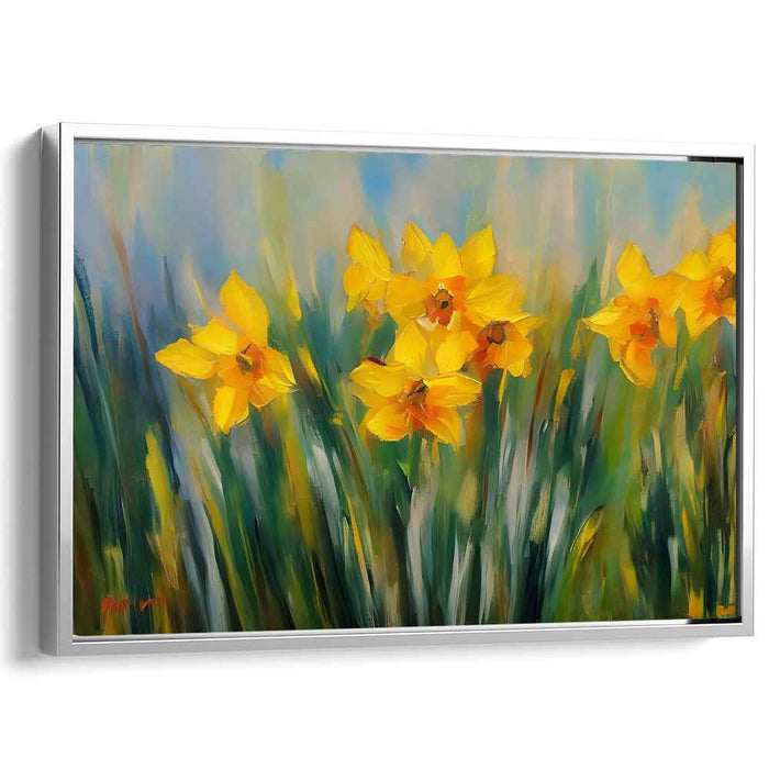 Yellow Petal Melody: A Springtime Symphony in Yellow Canvas Art Print