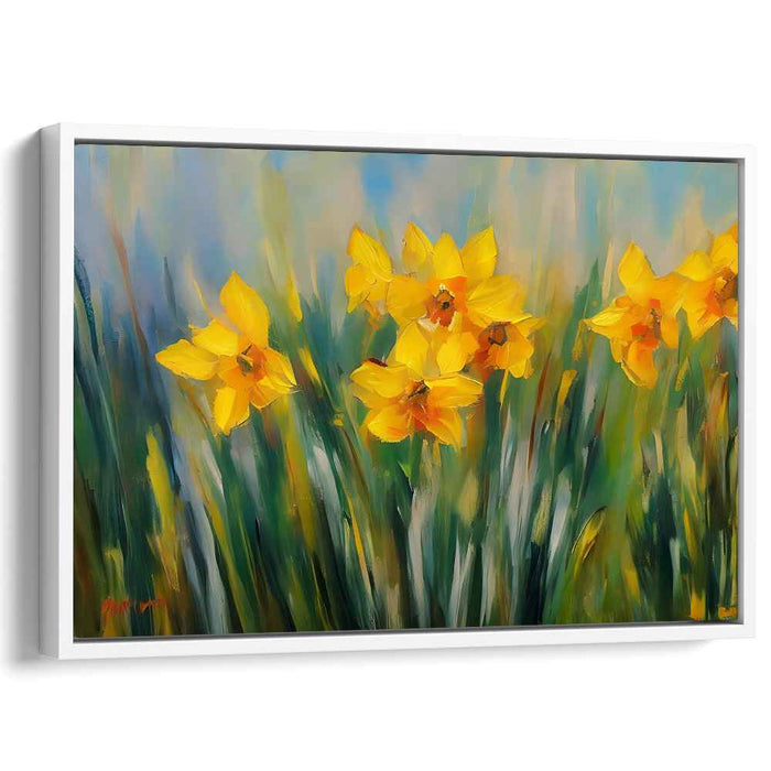 Yellow Petal Melody: A Springtime Symphony in Yellow Canvas Art Print