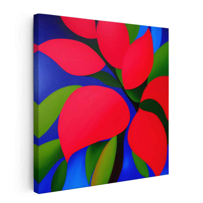 Lush Chromatic Reverie: Abstract Expressionist Red and Green Canvas Art Print