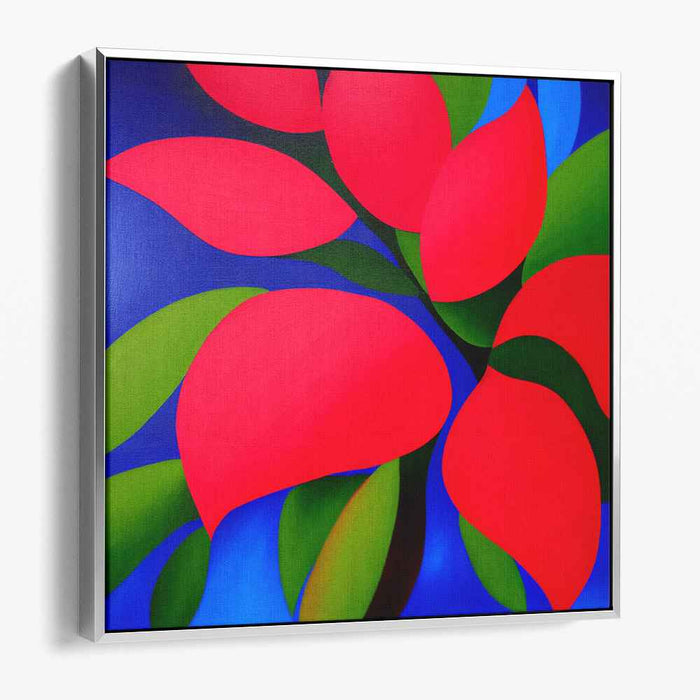 Lush Chromatic Reverie: Abstract Expressionist Red and Green Canvas Art Print