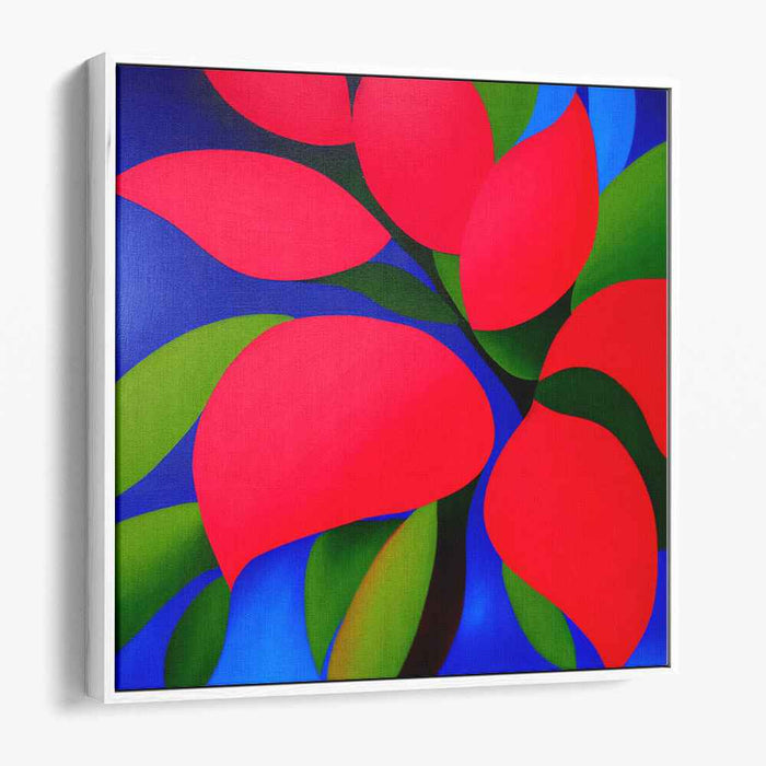 Lush Chromatic Reverie: Abstract Expressionist Red and Green Canvas Art Print