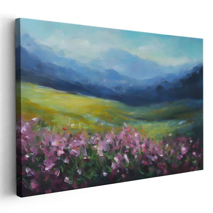 Mystic Meadows: Luminous Landscape Oil Canvas Art