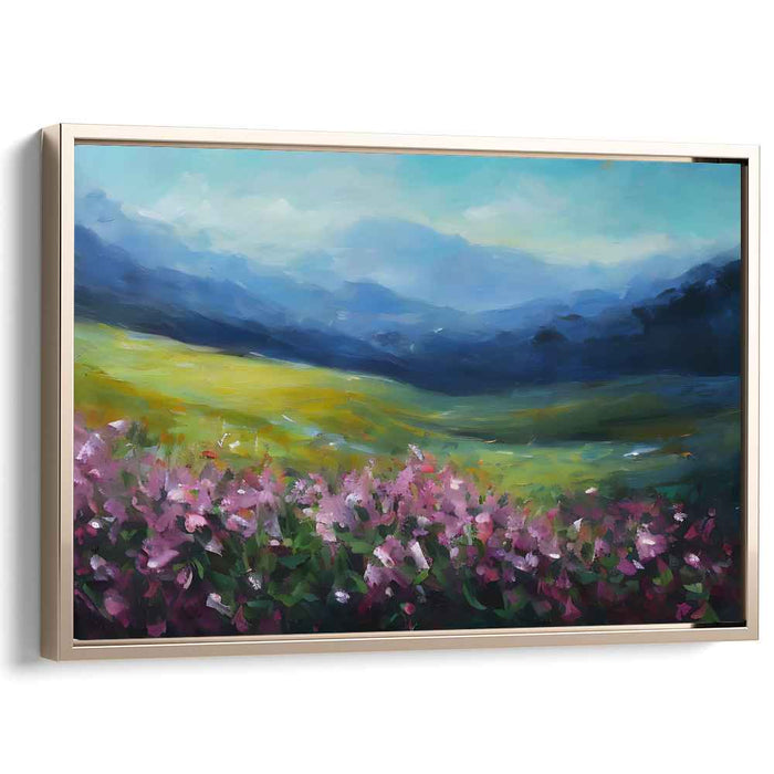 Mystic Meadows: Luminous Landscape Oil Canvas Art