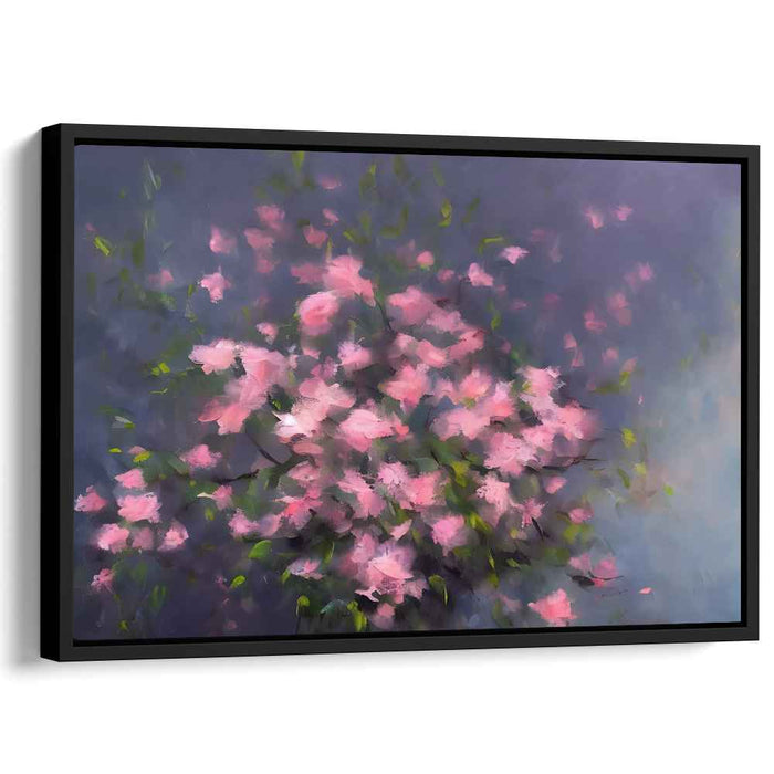 Petal Veil Mirage: Impressionist Pink Flower Canvas Art Print