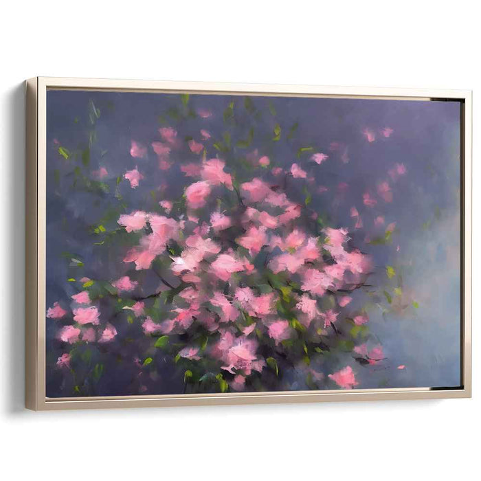 Petal Veil Mirage: Impressionist Pink Flower Canvas Art Print