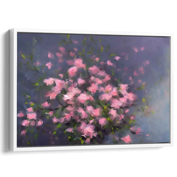 Petal Veil Mirage: Impressionist Pink Flower Canvas Art Print