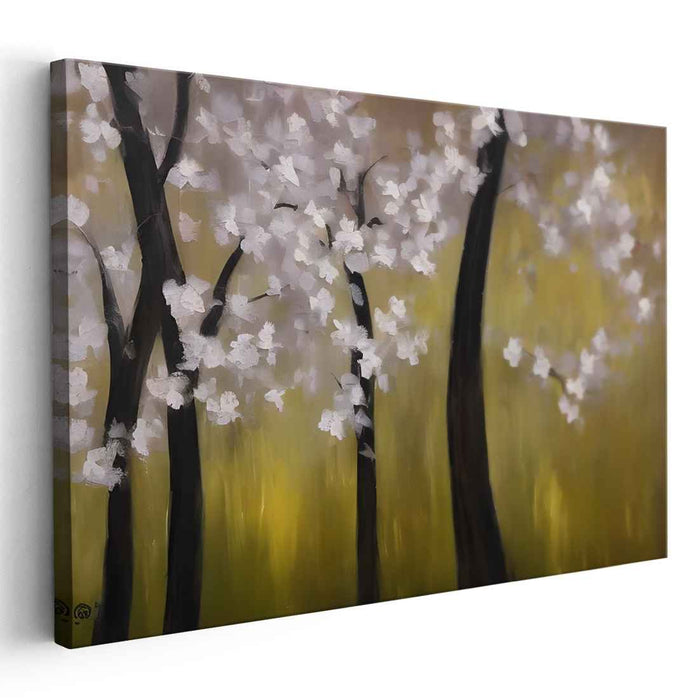 Zen Moss Canopy: Tranquil Forest Impressionist Canvas Art
