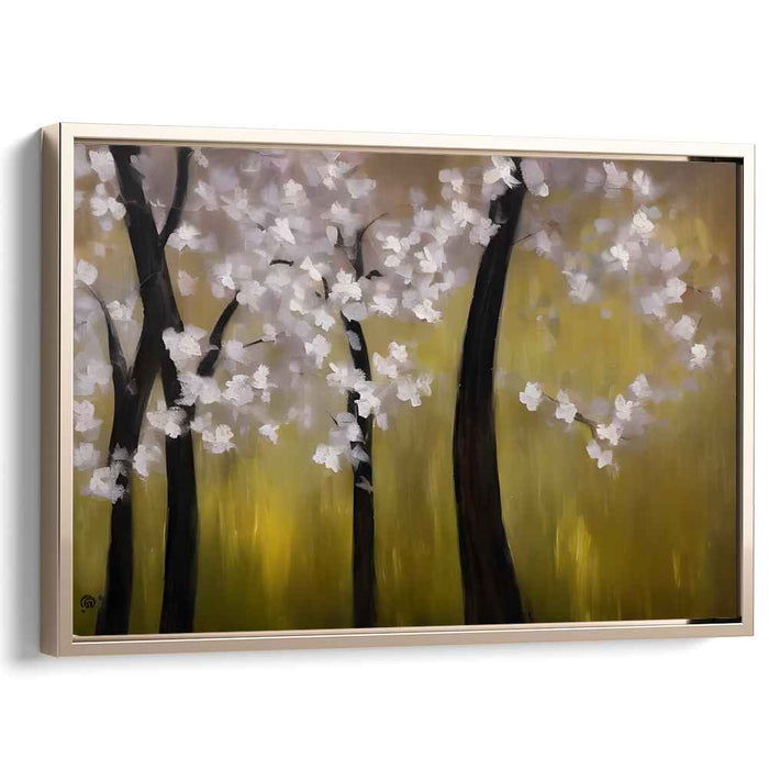 Zen Moss Canopy: Tranquil Forest Impressionist Canvas Art