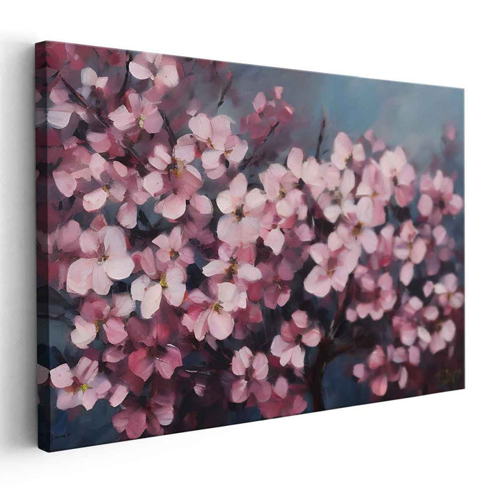 Spring's Gentle Whisper: Cherry Blossom Impressionist Canvas Art