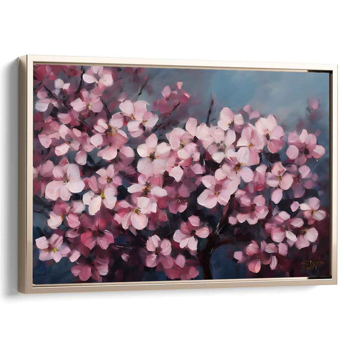 Spring's Gentle Whisper: Cherry Blossom Impressionist Canvas Art