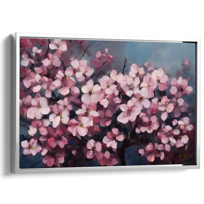 Spring's Gentle Whisper: Cherry Blossom Impressionist Canvas Art
