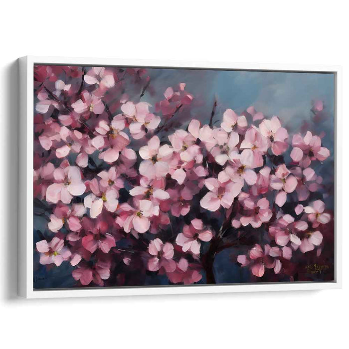 Spring's Gentle Whisper: Cherry Blossom Impressionist Canvas Art