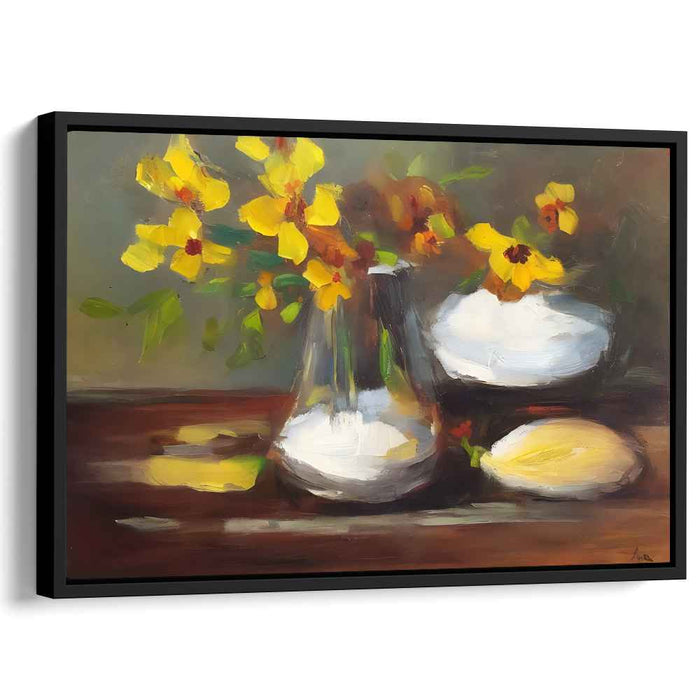 Golden Blooms and Porcelain Whispers: Impressionist Floral and Fruit Still Life Oil Painting