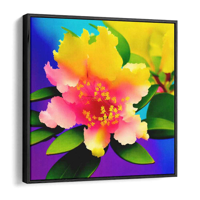 Pixel Petal Symphony: Vivid Floral Digital Art Canvas