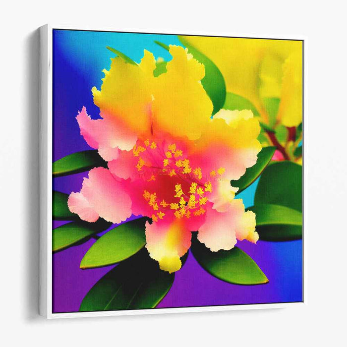 Pixel Petal Symphony: Vivid Floral Digital Art Canvas