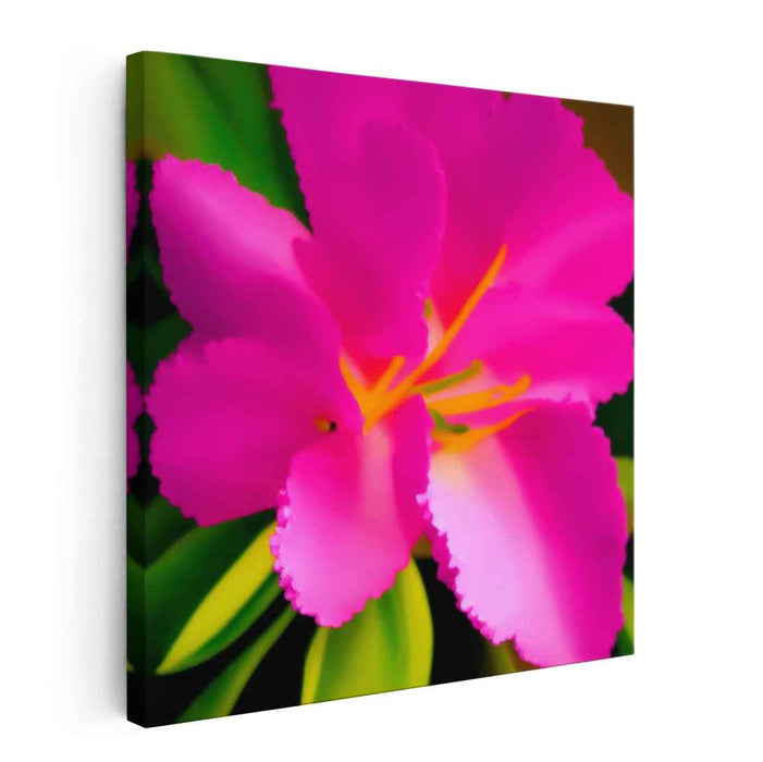 Blush Blossom Impression: Luminous Pink Flower Canvas Art Print