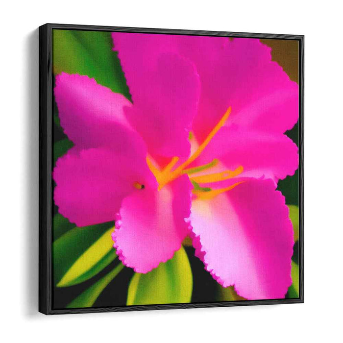 Blush Blossom Impression: Luminous Pink Flower Canvas Art Print